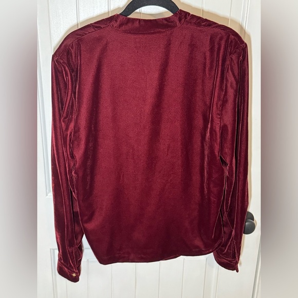 Lauren Ralph Lauren Velvet Surplice Blouse - Picture 13 of 15